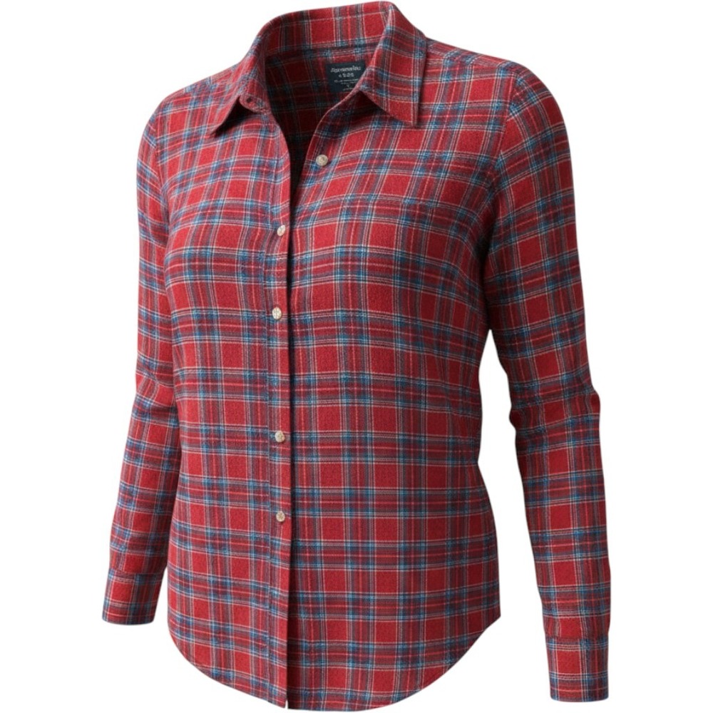 Abercrombie & Fitch Shirt Womens M Red Plaid Button Up Long Sleeve Flannel Top